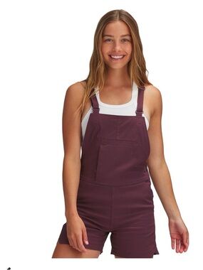 Women's Burgundy Short Overalls